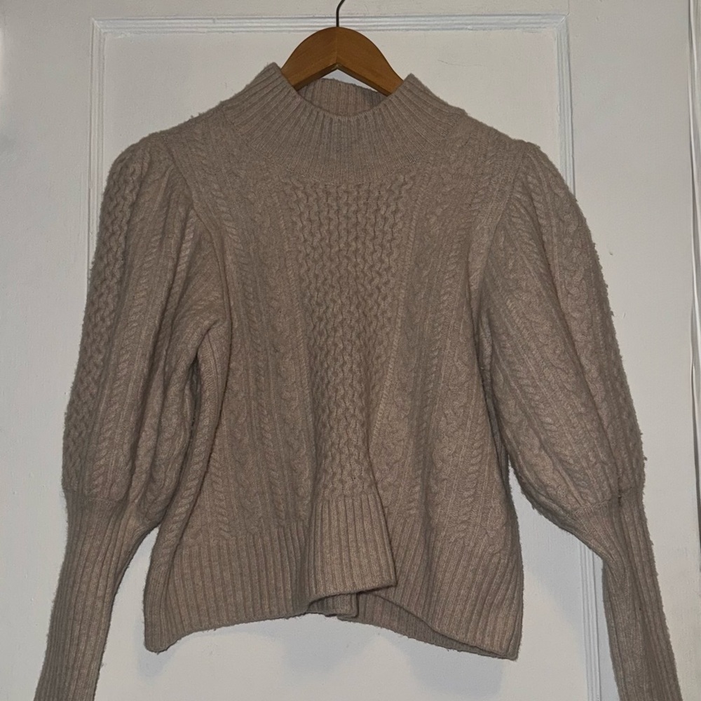 Cozy Tan Cable Knit Sweater